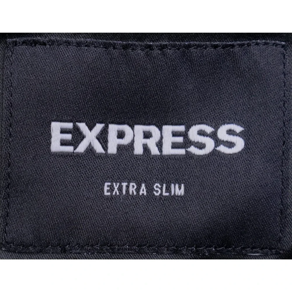 Express Extra Slim Plaid Blazer Sport Coat Sz 38S Two Button Wool/Cotton Jacket